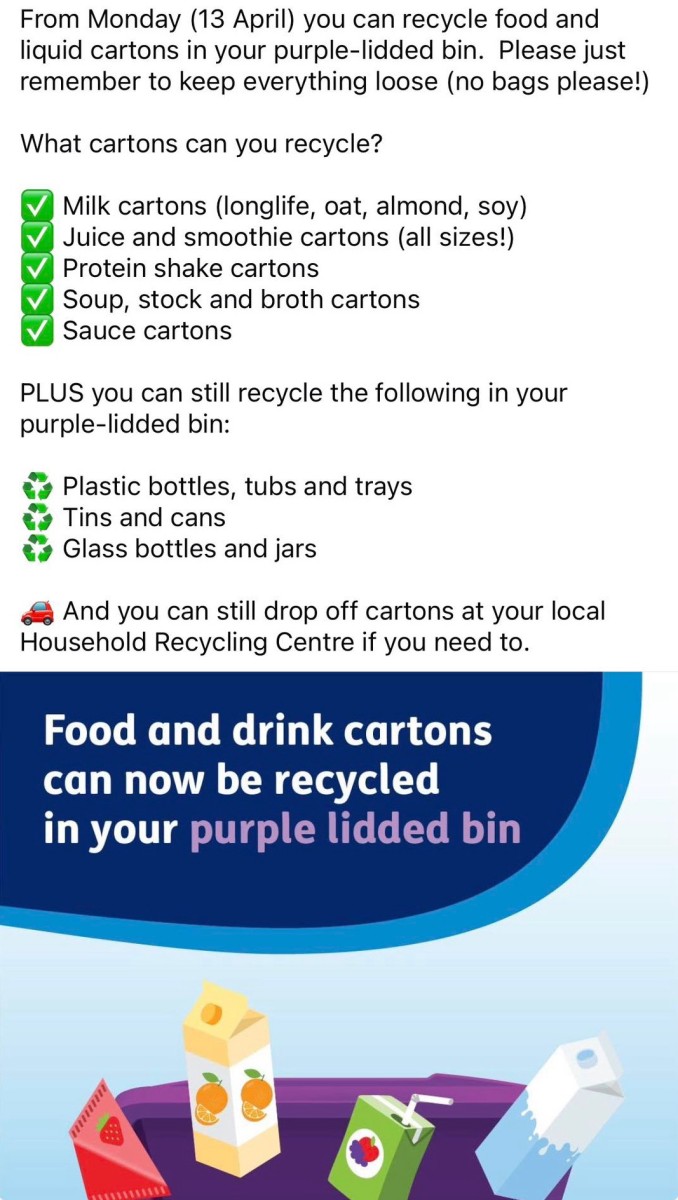 Recycline now includes liquid cartons